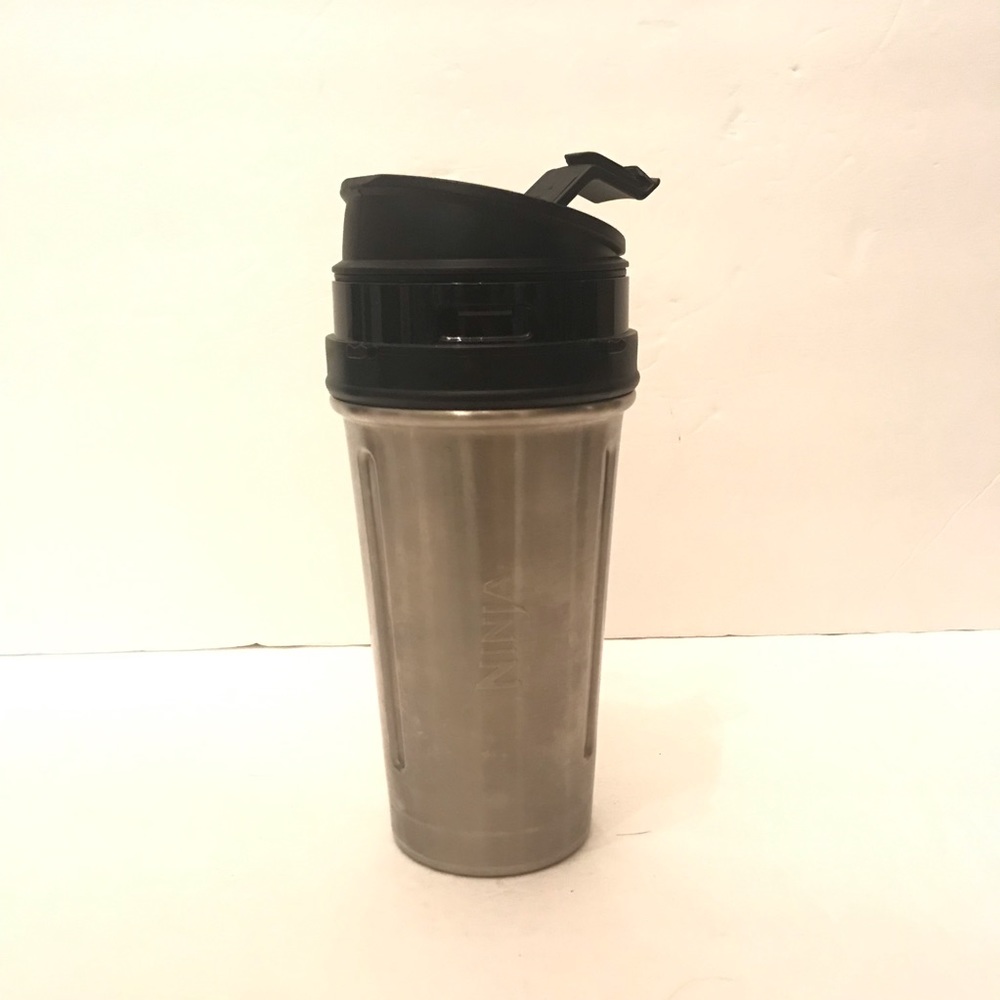 Stainless Steel Shaker Bottle with Black Lid